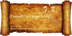Tasnádi Kamilló névjegykártya